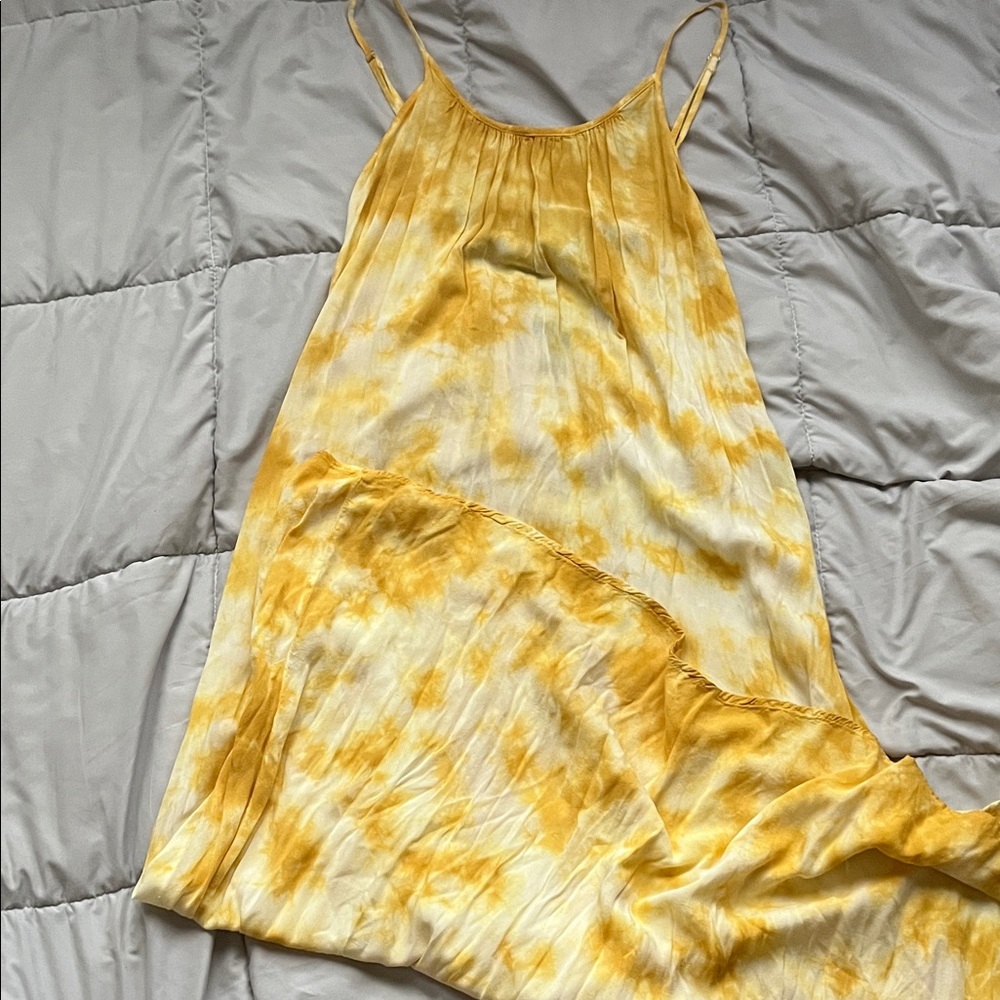 Yellow Tie-Dye Maxi Dress